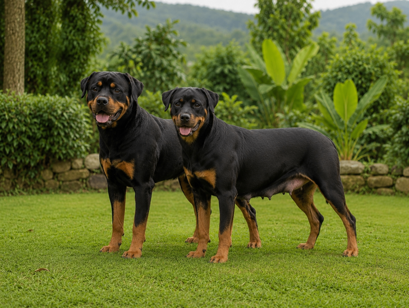 Rottweiler Pair — Cash & Bella available at Xyloxy Kennels